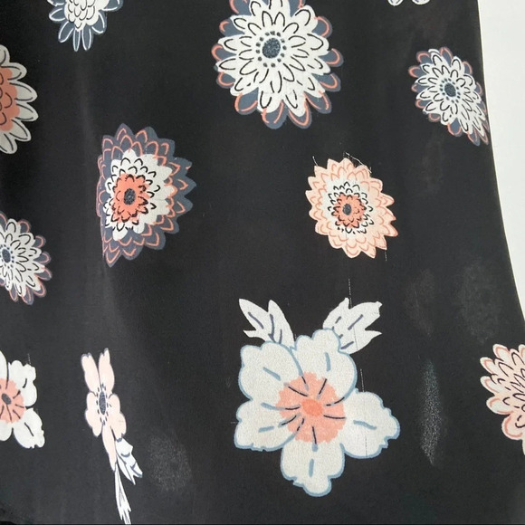 FLORAL PATTERNED BLOUSE TOP PASTEL COLORS SHORT SLEEVE SIZE XL - Picture 4 of 10